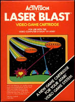 [Cover to the old Atari 'Laser Blast' game.]